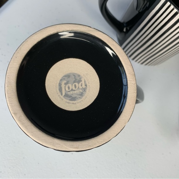 Food Network black and white multi patterned coffee mugs. 4” height. - Picture 2 of 8